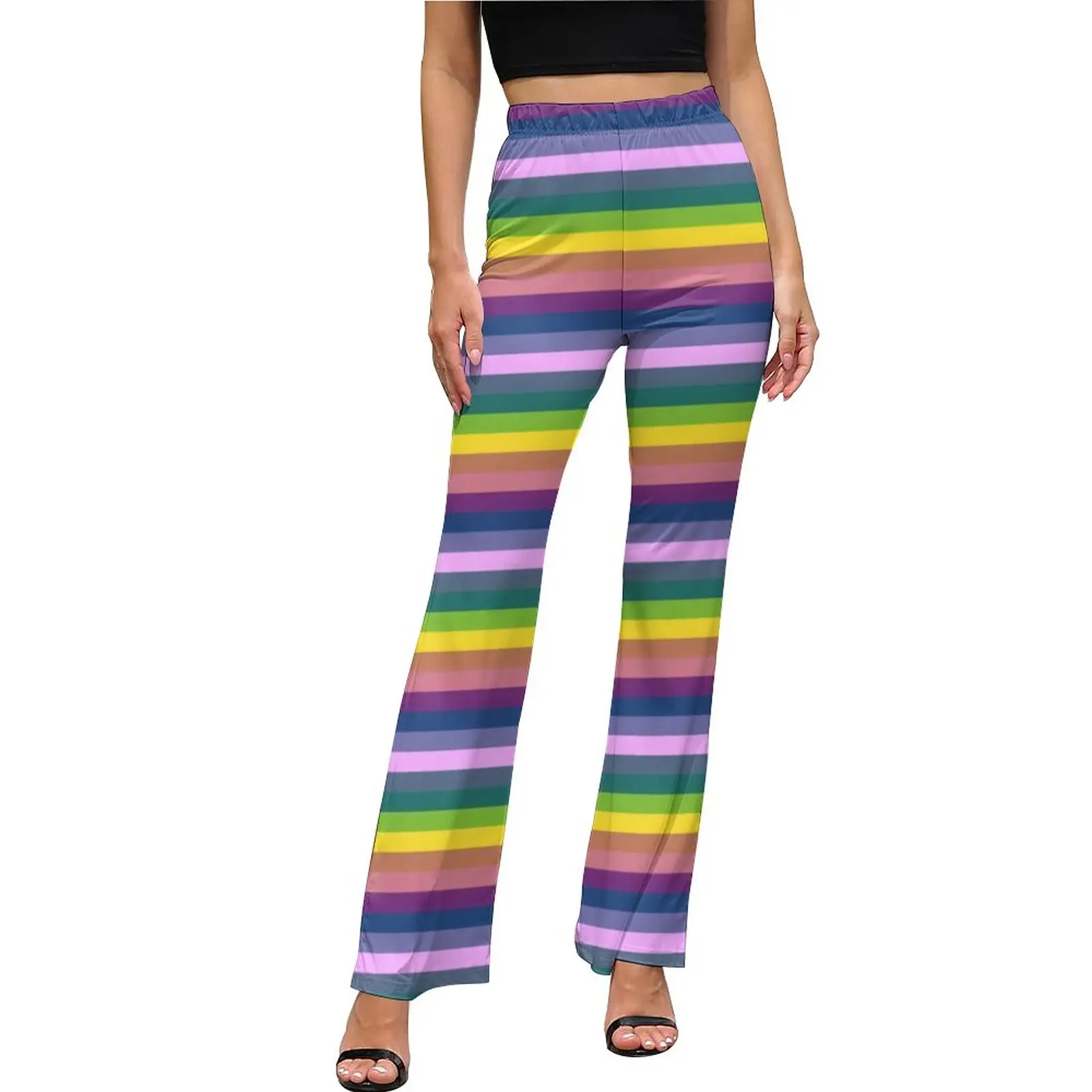 80S Stripes Casual Pants Women Colorful Stripe Line Pattern High Waist Street Flare Pants Summer Sexy Workout Pattern Trousers
80S Stripes Casual Pants Women Colorful Stripe Line Pattern High Waist Street Flare Pants Summer Sexy Workout Pattern Trousers