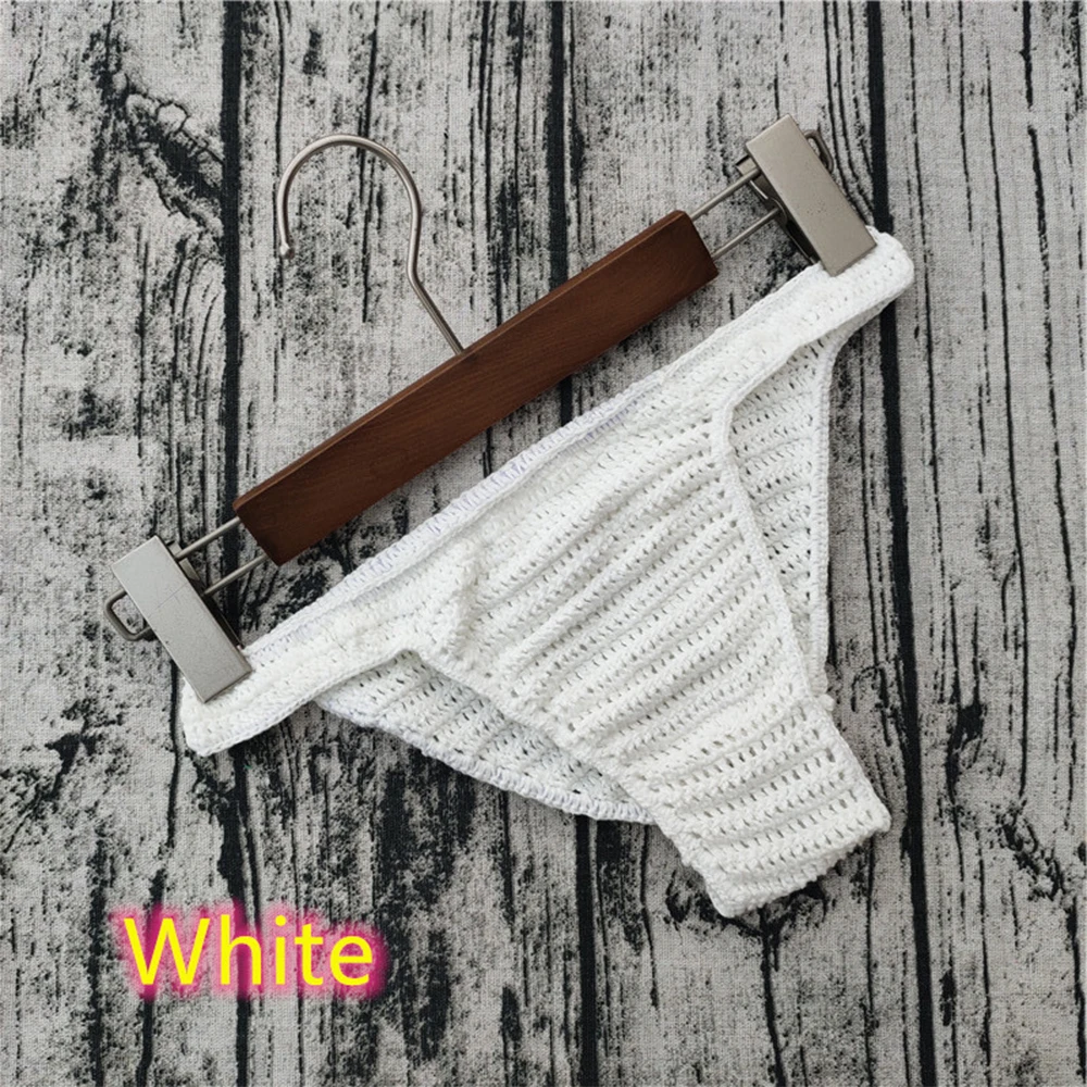 

2023 New Men Women Breathable Underwear Hand Crochet Low Rise Gstring Swimming Sunbathing Thong Sissy Panties Ready Stock