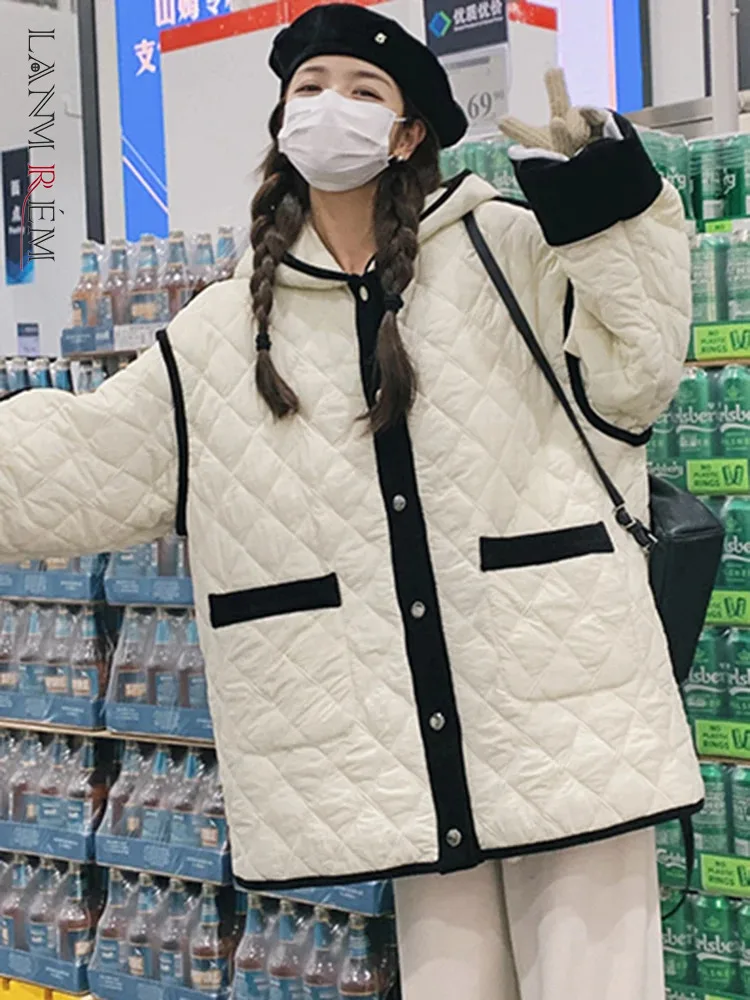 LANMREM плотное хлопковое пальто контрастных цветов для женщин, модные однобортные свободные куртки с капюшоном и карманами, новинка зимы 2023, 2AA3598
LANMREM плотное хлопковое пальто контрастных цветов для женщин, модные однобортные свободные куртки с капюшоном и карманами, новинка зимы 2023, 2AA3598