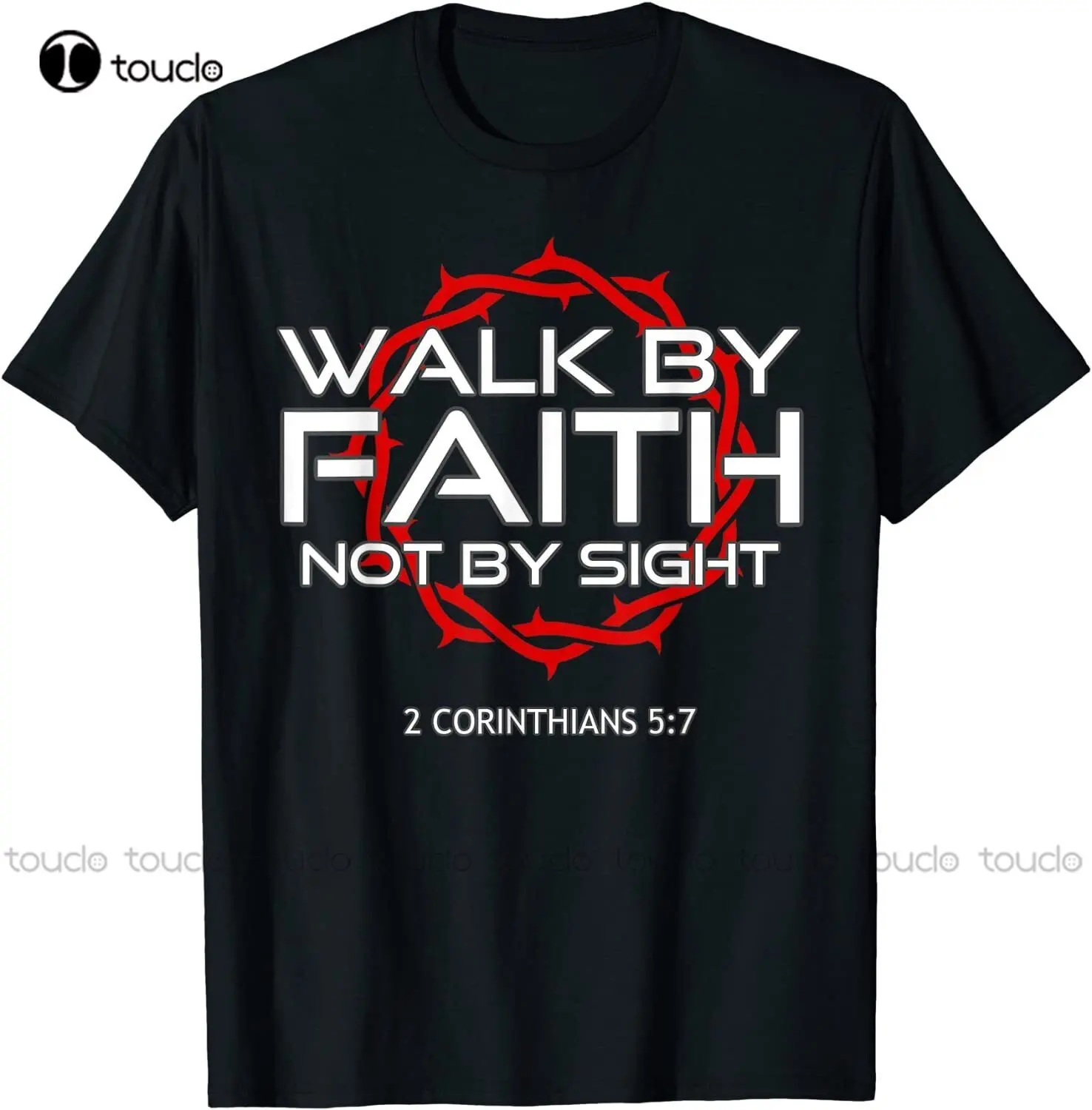 

New Limited Jesus Walk By Faith Christian T-Shirt Shirts Women Custom Aldult Teen Unisex Digital Printing Tee Shirts Xs-5Xl New