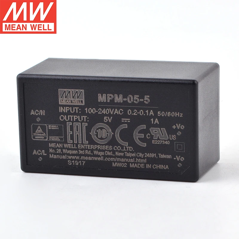 MEAN WELL MPM-05 5W High Reliable Green Medical Encapsulated Type 3.3V 5V 12V 15V 24V Brand New
MEAN WELL MPM-05 5W High Reliable Green Medical Encapsulated Type 3.3V 5V 12V 15V 24V Brand New