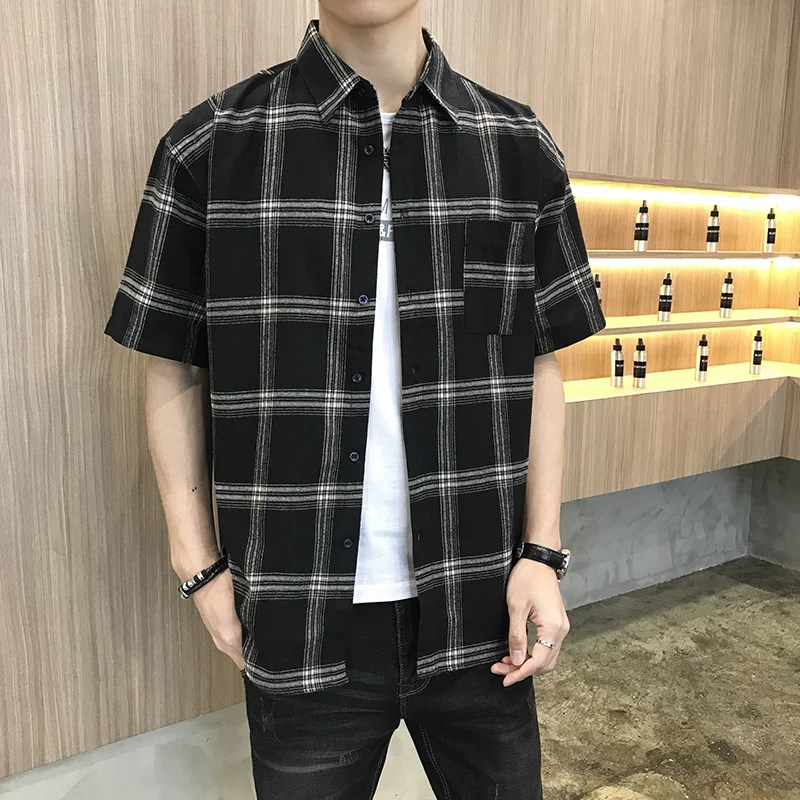 Summer Retro Plaid Shirt Men Hip Hop Checked Short Sleeve Shirt High Quality Spring New Oversize Streetwear Black Social Blouses
Summer Retro Plaid Shirt Men Hip Hop Checked Short Sleeve Shirt High Quality Spring New Oversize Streetwear Black Social Blouses