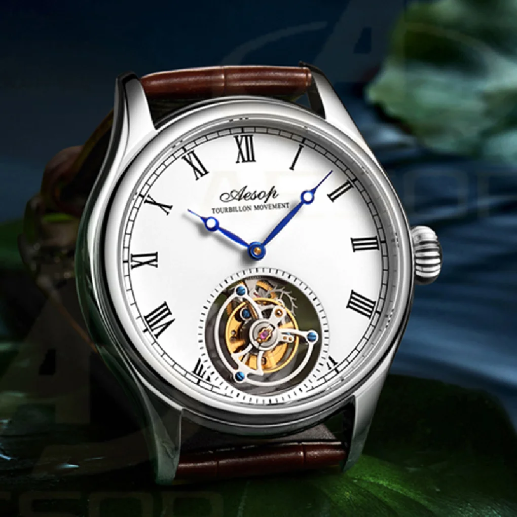 AESOP Tourbillon Skeleton Watch For Man Luxury Mechanical Manual Winding Waterproof WristWatch Mens Chronograph Clock
AESOP Tourbillon Skeleton Watch For Man Luxury Mechanical Manual Winding Waterproof WristWatch Mens Chronograph Clock