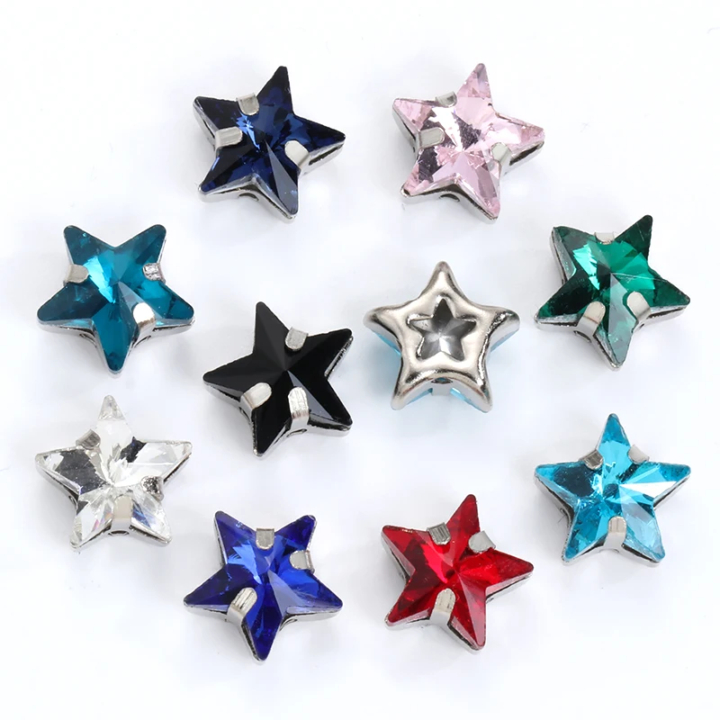 50pcs /Pack 10mm Star Rhinestones With Silver Claw For Wedding Dress Clothes Decoration Stones Sewn Crystal for Needlework Beeds
50pcs /Pack 10mm Star Rhinestones With Silver Claw For Wedding Dress Clothes Decoration Stones Sewn Crystal for Needlework Beeds
