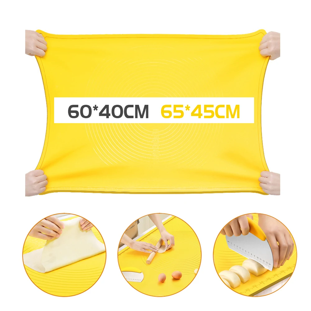 Silicone Pastry Dough Mat 60*40 Thick Non Stick Pizza Dough Maker 65*45 Pastry Cooking Tools Bakeware Kitchen Baking Mat
Silicone Pastry Dough Mat 60*40 Thick Non Stick Pizza Dough Maker 65*45 Pastry Cooking Tools Bakeware Kitchen Baking Mat