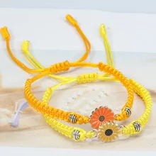 Summer Beach Shell Sea Turtle Knot Rope Bracelet Women Handmade Braided Flower Feather Surfer Bracelets For Women Thread Jewelry