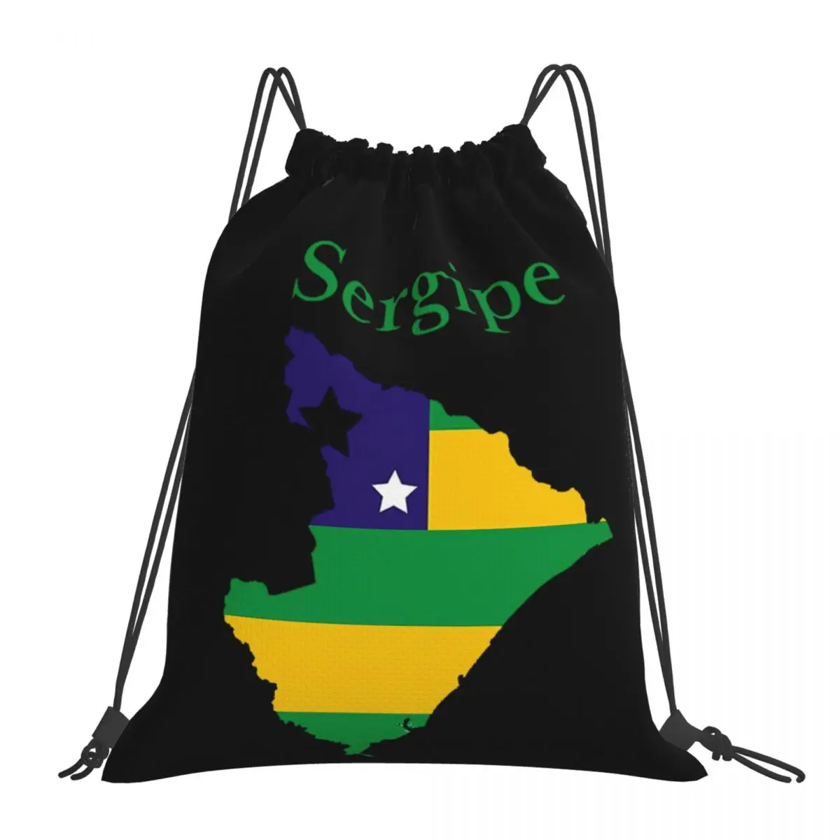 

Drawstring Bags Gym Bag Sergipe State Map Flag Brazil Graphic Vintage Backpack R282 Field pack Funny Novelty