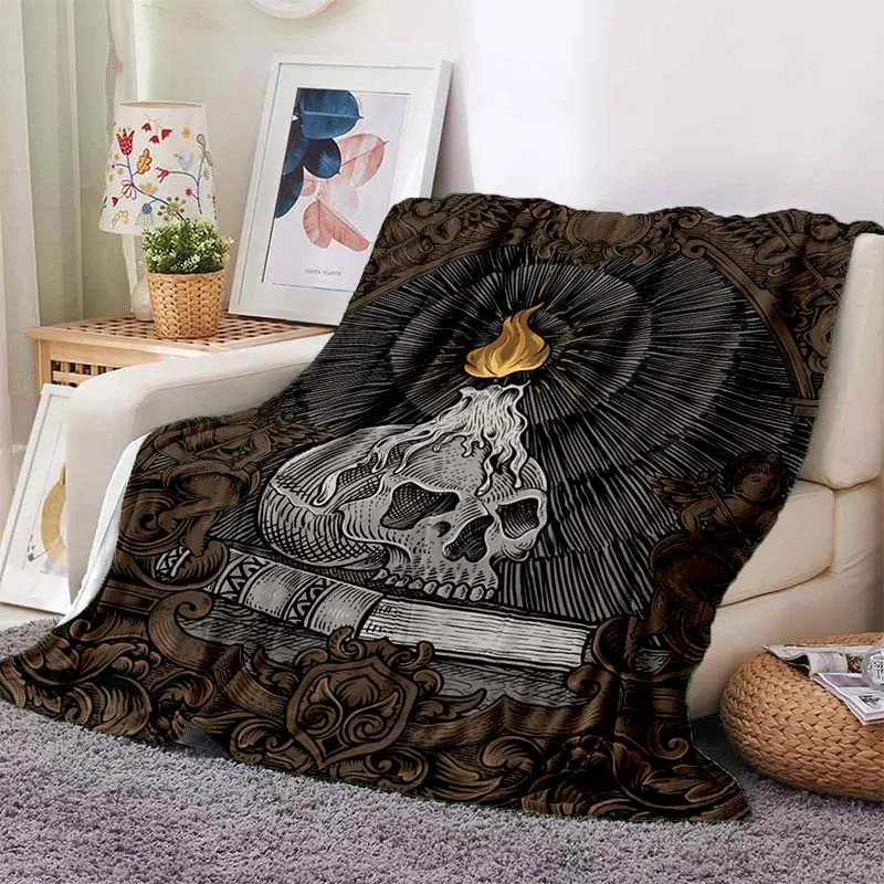 

Medieval Dark Retro 3D Printed Blanket,Flannel Blanket for summer ,Portable Picnic blanket，Boys' Room thin Anti-Pilling blanket