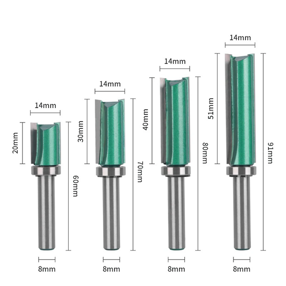 4pcs 8mm Shank Tungsten Carbide Router Bit Woodworking Milling Cutter Trimming With Bearing For Woodworking Tools Accessories
4pcs 8mm Shank Tungsten Carbide Router Bit Woodworking Milling Cutter Trimming With Bearing For Woodworking Tools Accessories