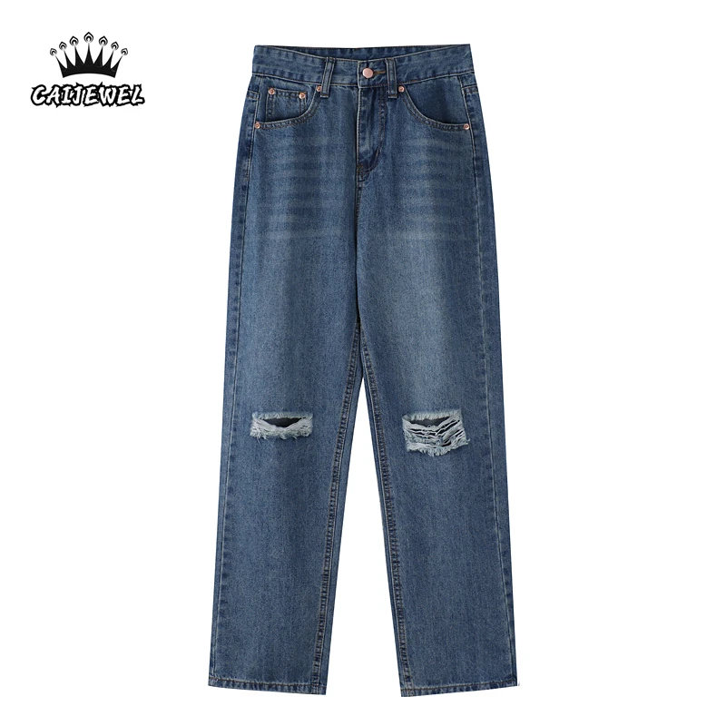 Джинсы женские рваные прямые с завышенной талией, мешковатые винтажные брюки с широкими штанинами, повседневные Модные брюки из денима, оде... 
Джинсы женские рваные прямые с завышенной талией, мешковатые винтажные брюки с широкими штанинами, повседневные Модные брюки из денима, оде...