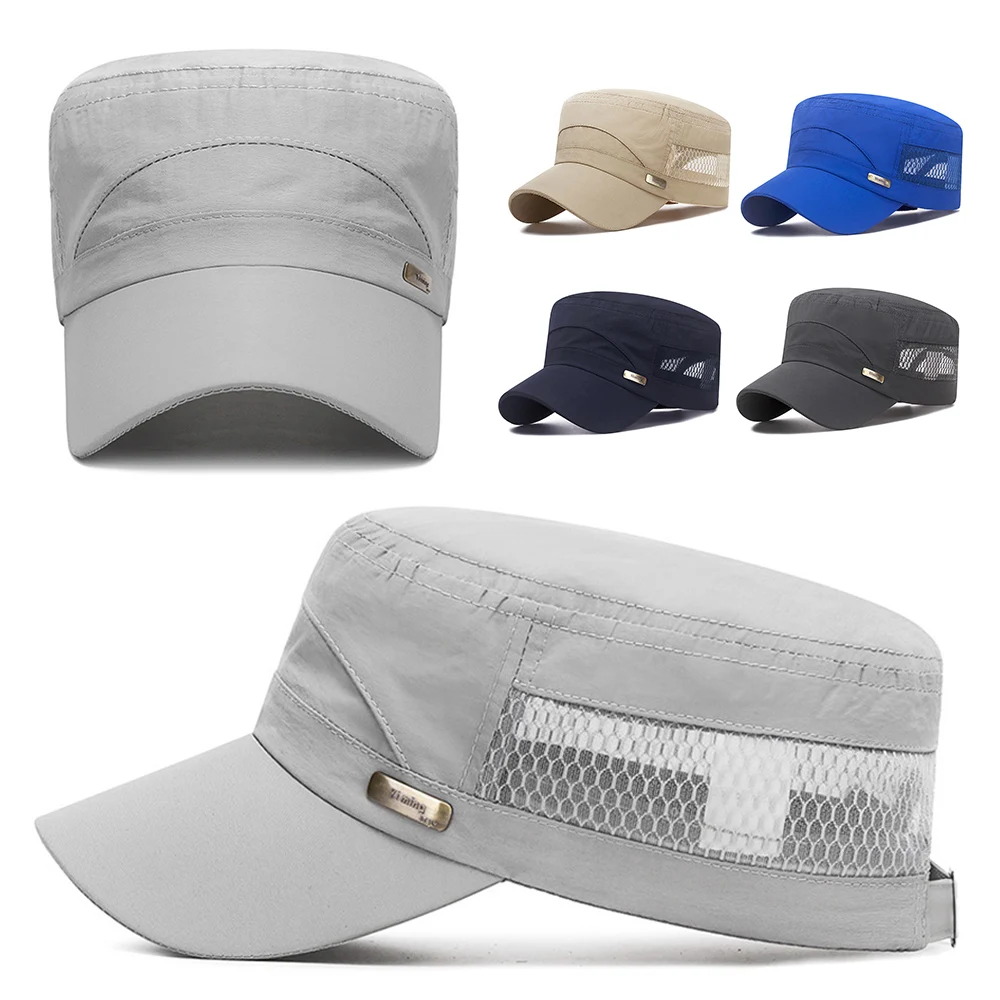 Mesh Flat Top Caps Summer Sunscreen Military Cap Breathable Trucker Caps Army Hat Sun Hat Outdoor Sport Quick Dry Snapback Hat 
Mesh Flat Top Caps Summer Sunscreen Military Cap Breathable Trucker Caps Army Hat Sun Hat Outdoor Sport Quick Dry Snapback Hat