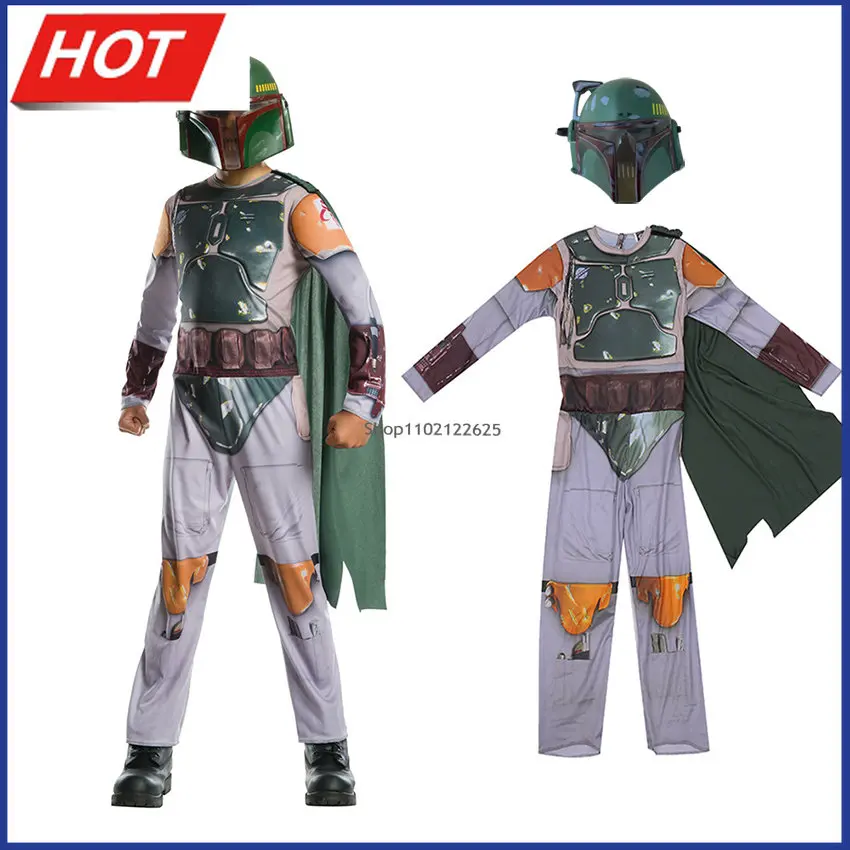 Костюм для косплея Boba Fett, костюм на Хэллоуин для мальчиков, комбинезон с принтом аниме планеты войн, оружие, Фетт, Карнавальная маска на шлем
Костюм для косплея Boba Fett, костюм на Хэллоуин для мальчиков, комбинезон с принтом аниме планеты войн, оружие, Фетт, Карнавальная маска на шлем