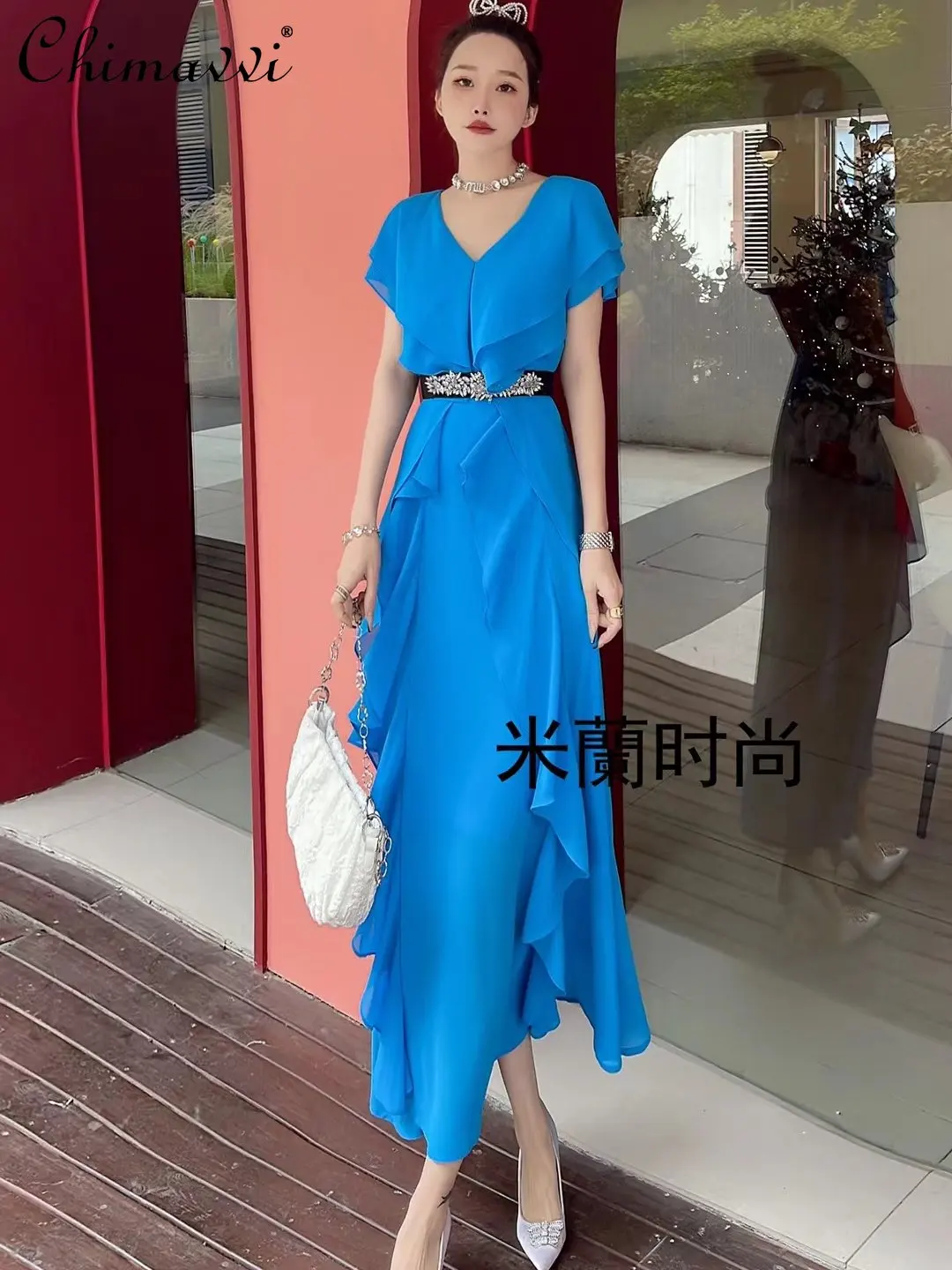 New Summer Dresses Fashion Women's Elegant Chiffon Dress Ladies High Waist Slim-fit Long Fairy Vacation Style Mid-length Dress
New Summer Dresses Fashion Women's Elegant Chiffon Dress Ladies High Waist Slim-fit Long Fairy Vacation Style Mid-length Dress