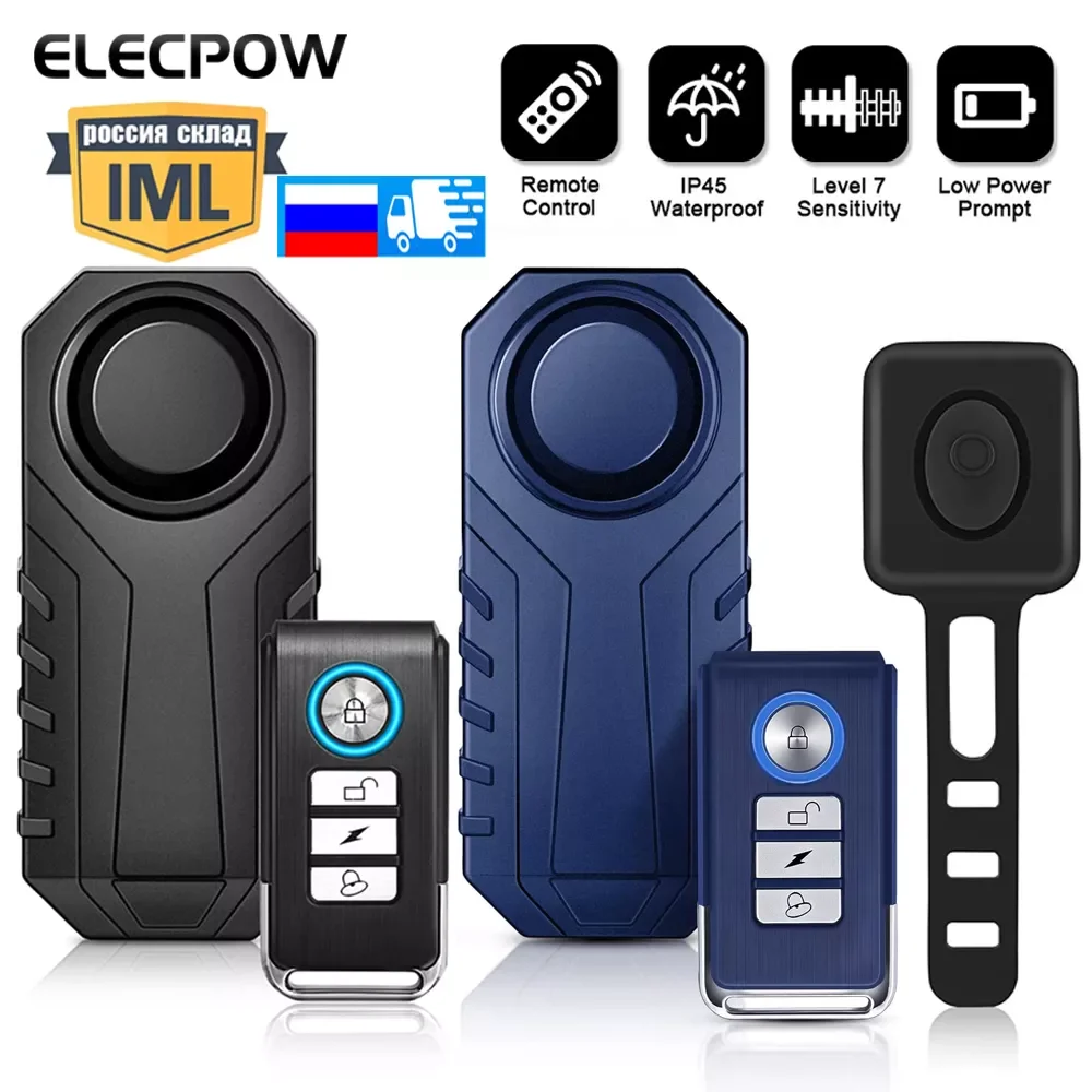 Elecpow Remote Control Bike Alarm Waterproof Motorcycle Electric Bicycle Security 113dB Anti Lost Vibration Warning Alarm Sensor
Elecpow Remote Control Bike Alarm Waterproof Motorcycle Electric Bicycle Security 113dB Anti Lost Vibration Warning Alarm Sensor