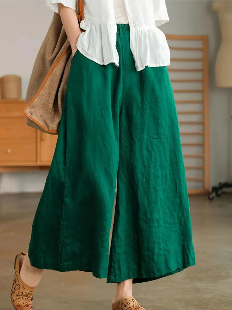 2023 Cotton Linen Home Wear Loose Pants for Women Summer Casual Wide Leg Trousers Purple Soft Capri Pants Women's Joggers New
2023 Cotton Linen Home Wear Loose Pants for Women Summer Casual Wide Leg Trousers Purple Soft Capri Pants Women's Joggers New