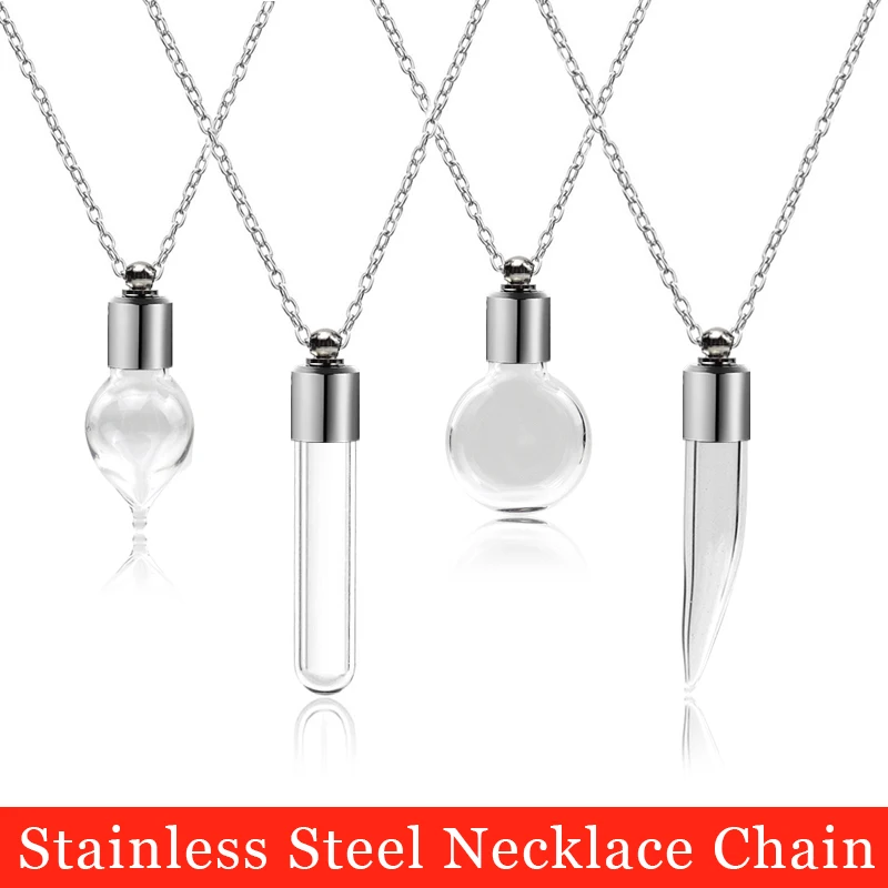 1PC Glass Perfume Vial Pendant Wishing Bottle Clear Oil Charm Name or Rice Glass Bottle Necklace 
1PC Glass Perfume Vial Pendant Wishing Bottle Clear Oil Charm Name or Rice Glass Bottle Necklace