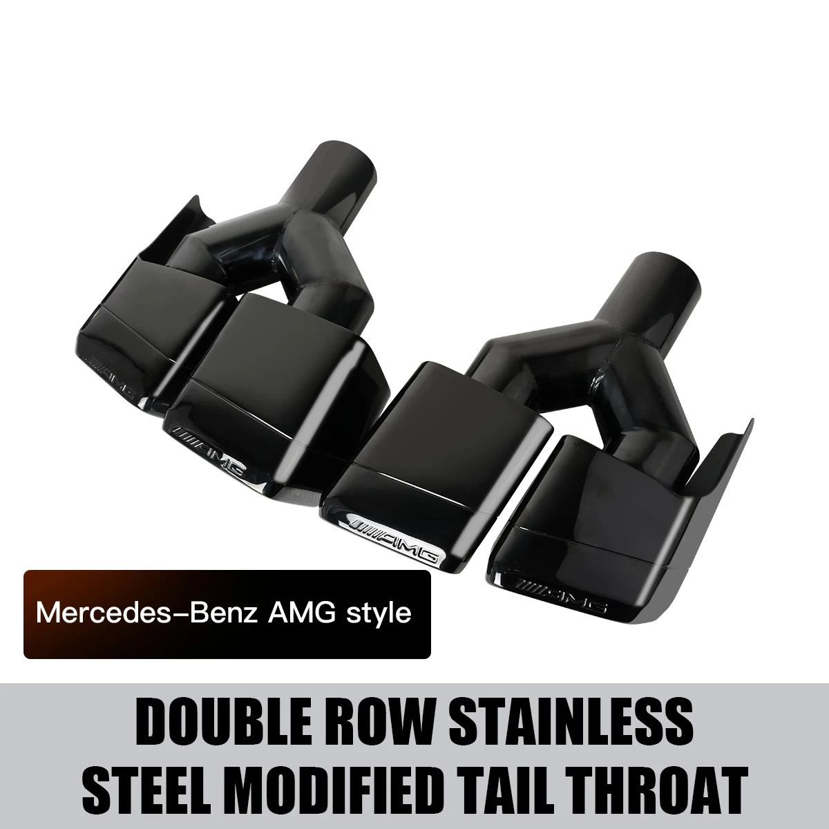 

Y Style Stainless Steel Modified Dual Exhaust Pipe Nozzles For Benz W212 W204 W221 CLASS E/C/S C63 E63 S63 with AMG Logo