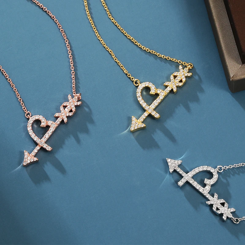 New Heart Arrow Pendant Necklaces S925 Sterling Silver Necklace Inlaid Zircon High Quality Women Jewelry Wedding Gift
New Heart Arrow Pendant Necklaces S925 Sterling Silver Necklace Inlaid Zircon High Quality Women Jewelry Wedding Gift