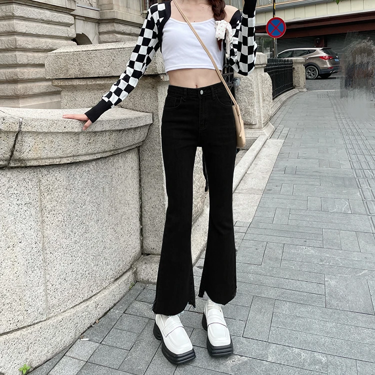 DD2021 High-waisted stretch micro-flare jeans women's new high-waisted slim ripped ninth pants jeans
DD2021 High-waisted stretch micro-flare jeans women's new high-waisted slim ripped ninth pants jeans