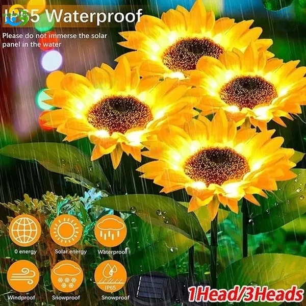 IP65 Waterproof Solar Flowers Pathway Light Solar Sunflowers Outside Garden Lawn Light for Patio Yard Wedding Holiday Decoration
IP65 Waterproof Solar Flowers Pathway Light Solar Sunflowers Outside Garden Lawn Light for Patio Yard Wedding Holiday Decoration