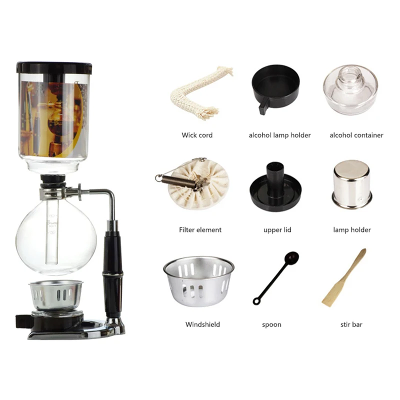 Ecocoffee Japanese Siphon Coffee Maker Tea Siphon Pot Vacuum Coffee Maker Glass Type Coffee Maker Filter 3/5cups
Ecocoffee Japanese Siphon Coffee Maker Tea Siphon Pot Vacuum Coffee Maker Glass Type Coffee Maker Filter 3/5cups