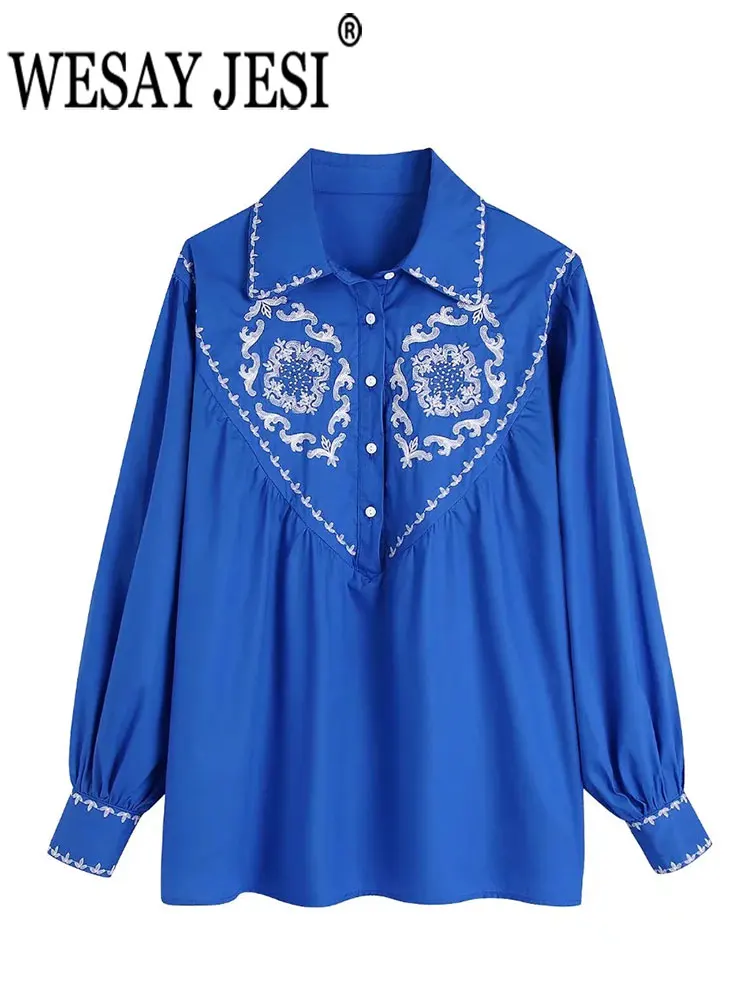 WESAY JESI Ladies Shirts Lapel Pleated Loose Floral Single Breasted Tops Street Pullovers Everyday Casual Women's College Top
WESAY JESI Ladies Shirts Lapel Pleated Loose Floral Single Breasted Tops Street Pullovers Everyday Casual Women's College Top