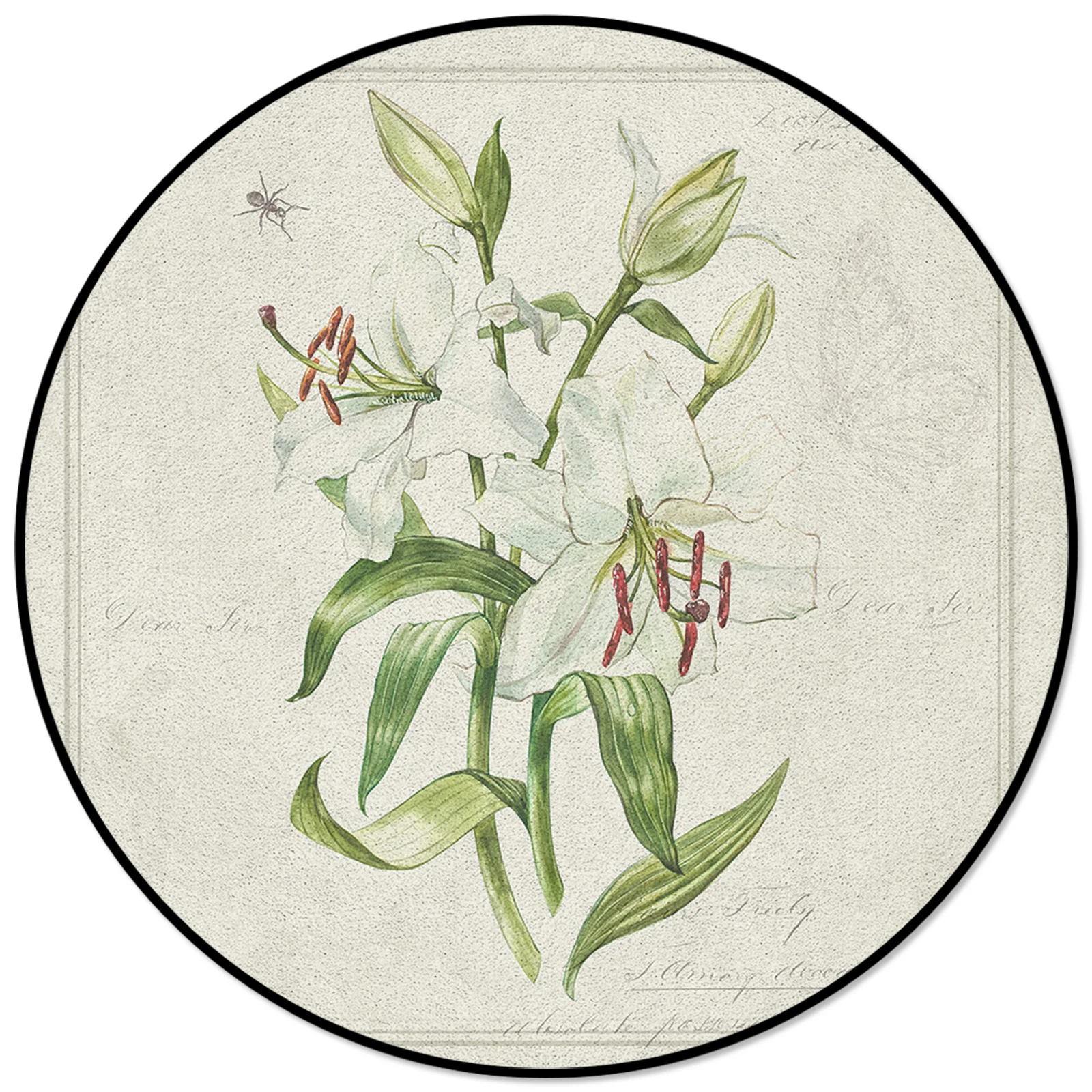 Vintage Country Plants Lilies Rugs And Carpets For Home Living Room Round Rug For Children Rooms Non-slip
Vintage Country Plants Lilies Rugs And Carpets For Home Living Room Round Rug For Children Rooms Non-slip