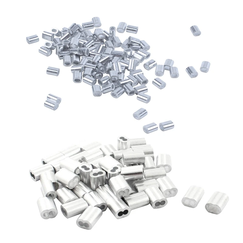 200Pcs Steel Wire Rope Aluminum Ferrules Sleeves Silver - 100Pcs 1Mm Diameter & 100Pcs 3Mm Diameter
200Pcs Steel Wire Rope Aluminum Ferrules Sleeves Silver - 100Pcs 1Mm Diameter & 100Pcs 3Mm Diameter