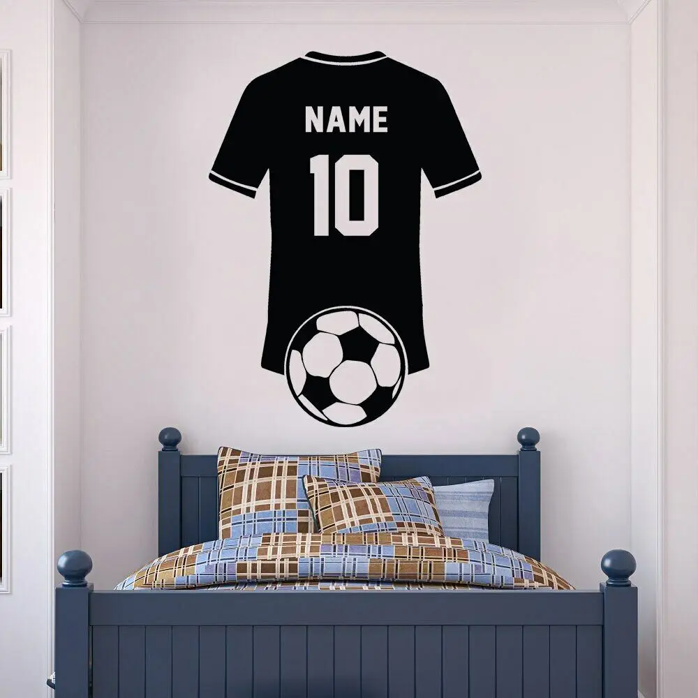 Personalized Name & Number Football Shirt Wall Decal Vinyl Home Decor for Boys Room Bedroom Nursery Soccer Art Wall Sticker 4728
Personalized Name & Number Football Shirt Wall Decal Vinyl Home Decor for Boys Room Bedroom Nursery Soccer Art Wall Sticker 4728