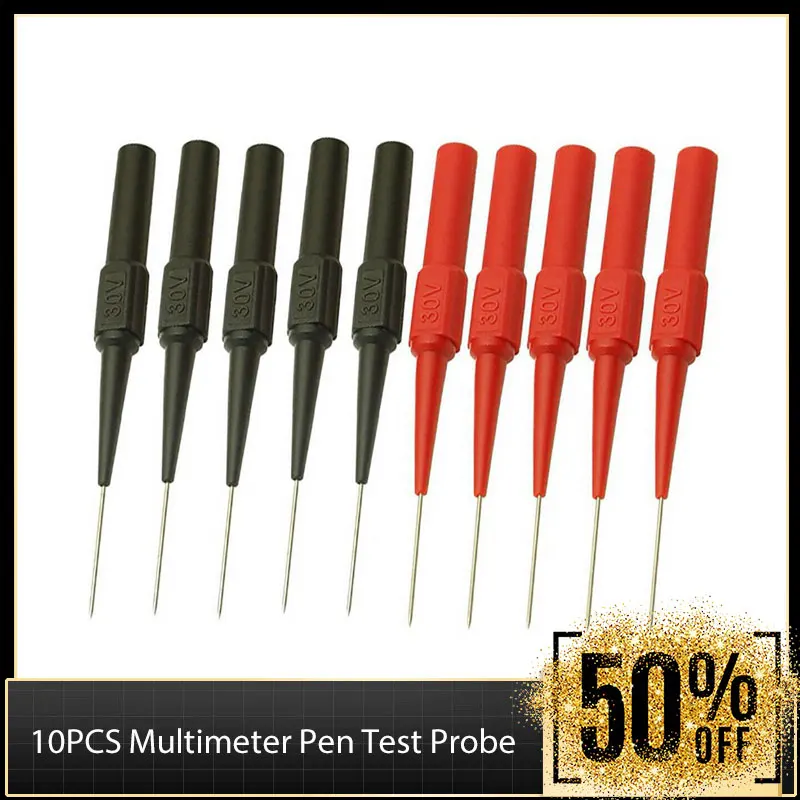 

10PCS 30V 1A Multimeter Pen Test Pin Test Probe Measuring Device Clamp Copper Test Lead Test Probes Plug Multimeters Accessories