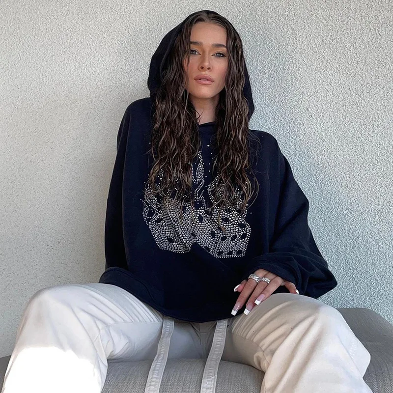 Flame rhinestones Loose Hooded Sweater Jacket pullover sweatshirt vintage streetwear harajuku aesthetics clothes hoodie size y2k
Flame rhinestones Loose Hooded Sweater Jacket pullover sweatshirt vintage streetwear harajuku aesthetics clothes hoodie size y2k