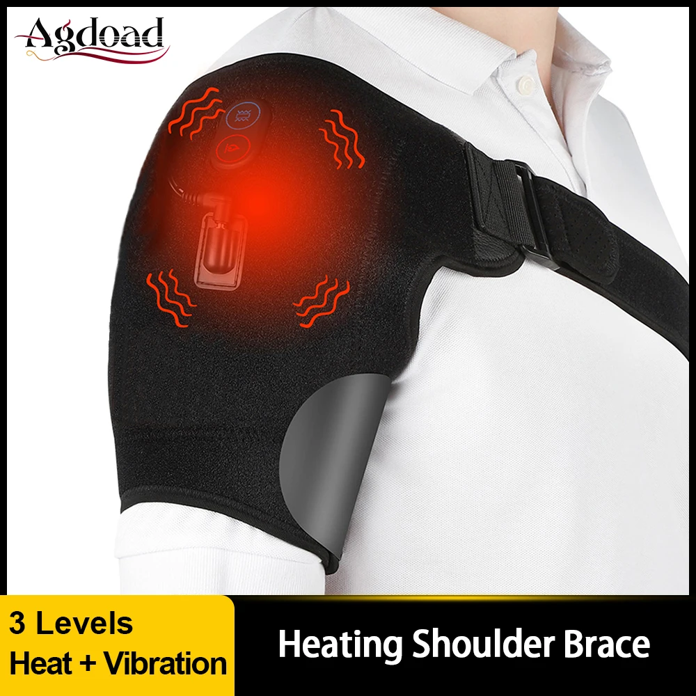 

AGDOAD Heated Shoulder Wrap Electric Heating Pad Support Brace for Frozen Shoulder Dislocation Biceps Tendon Injury Pain Relief