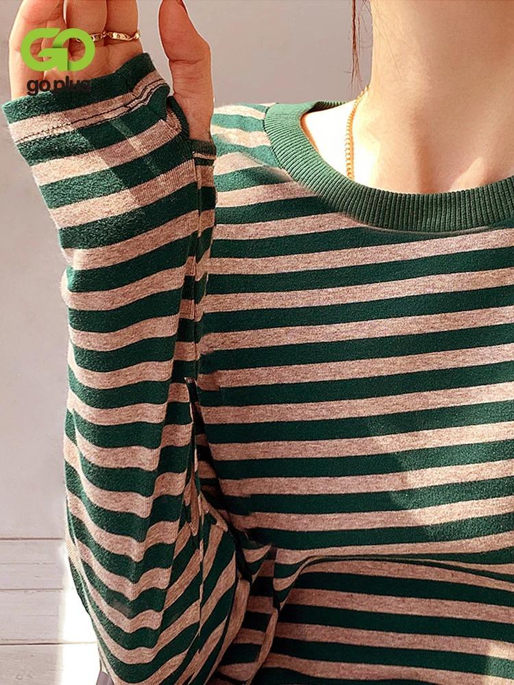 GOPLUS Top Women Harajuku Striped T-shirts Spring 2022 Korean Fashion Long Sleeve Tee Shirt Femme Poleras Camiseta Mujer C60120
GOPLUS Top Women Harajuku Striped T-shirts Spring 2022 Korean Fashion Long Sleeve Tee Shirt Femme Poleras Camiseta Mujer C60120