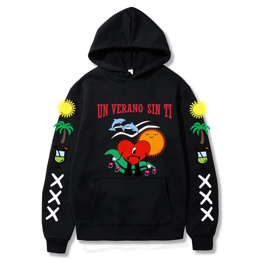 Толстовка с двусторонним принтом Bad Bunny UN VERANO SIN TI, мужская и женская уличная одежда, пальто, свитшоты оверсайз, пуловер унисекс
Толстовка с двусторонним принтом Bad Bunny UN VERANO SIN TI, мужская и женская уличная одежда, пальто, свитшоты оверсайз, пуловер унисекс