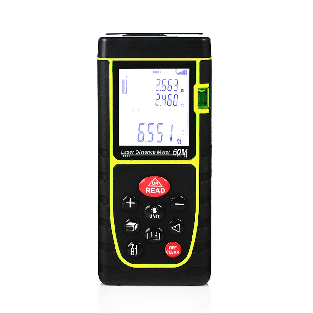 60M Laser Distance Meter Electronic Roulette Laser Digital Measure Tape Rangefinder Trena Metro Laser Range Finder Measure Ruler
60M Laser Distance Meter Electronic Roulette Laser Digital Measure Tape Rangefinder Trena Metro Laser Range Finder Measure Ruler