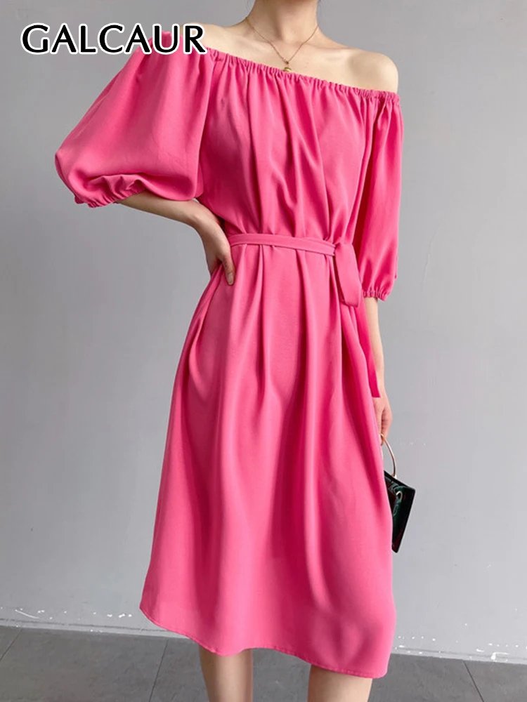 GALCAUR Summer Dress For Women Slash Neck Lantern Sleeve Loose Solid Minimalist Midi Dresses Female Fashion Clothing 2022 New
GALCAUR Summer Dress For Women Slash Neck Lantern Sleeve Loose Solid Minimalist Midi Dresses Female Fashion Clothing 2022 New