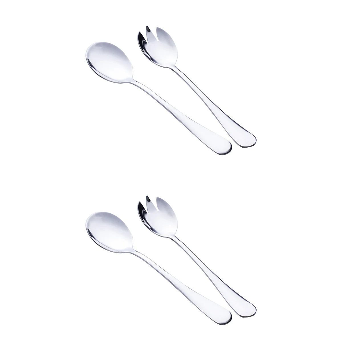 

Salad Spoon Fork Stainless Set Serving Spoons Steel Forks Server Flatware Dessert Dinner Tongs Servers Kitchen Metal Hands