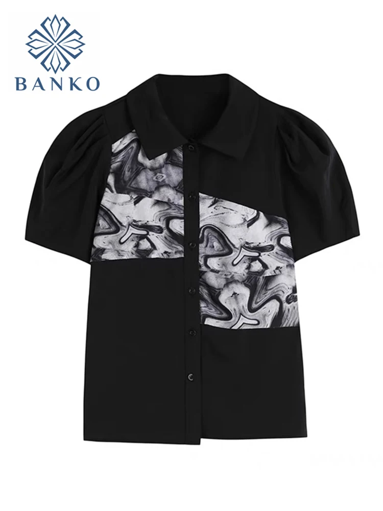 2022 Fashion Shirt Female's Summer Gothic Black Print Retro Puff Sleeve Personlity Blouse Vestido Patchwork Irregular Women Tops
2022 Fashion Shirt Female's Summer Gothic Black Print Retro Puff Sleeve Personlity Blouse Vestido Patchwork Irregular Women Tops