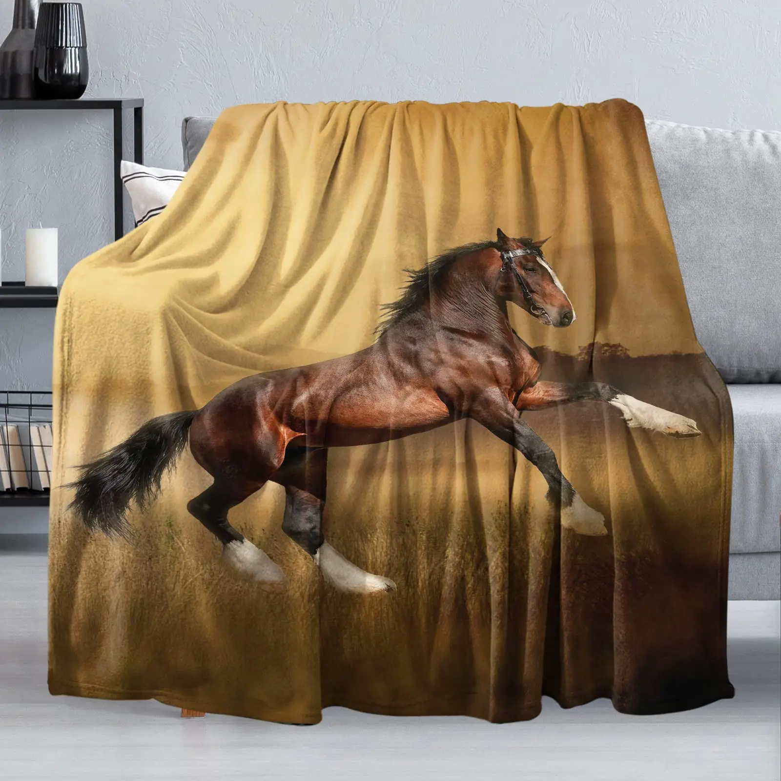 

Одеяла с коричневыми лошадьми коралловый флис плюшевые летние природные животные портативные легкие пледы одеяла для дома автомобиля покрывала