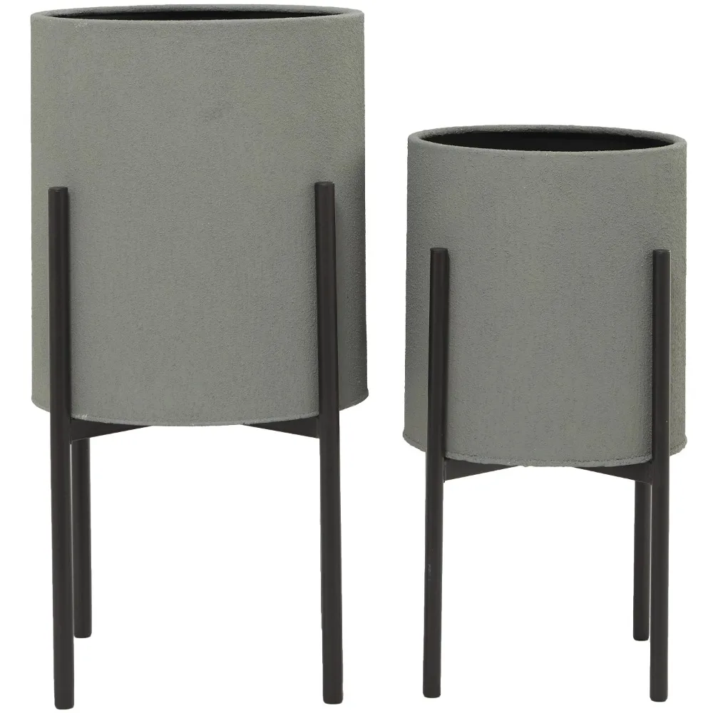 19“ Flower Vase for Plants 23”H Indoor Outdoor Textured Exterior Gray Metal Planter With Removable Stand (2 Count) Hydroponics 
19“ Flower Vase for Plants 23”H Indoor Outdoor Textured Exterior Gray Metal Planter With Removable Stand (2 Count) Hydroponics