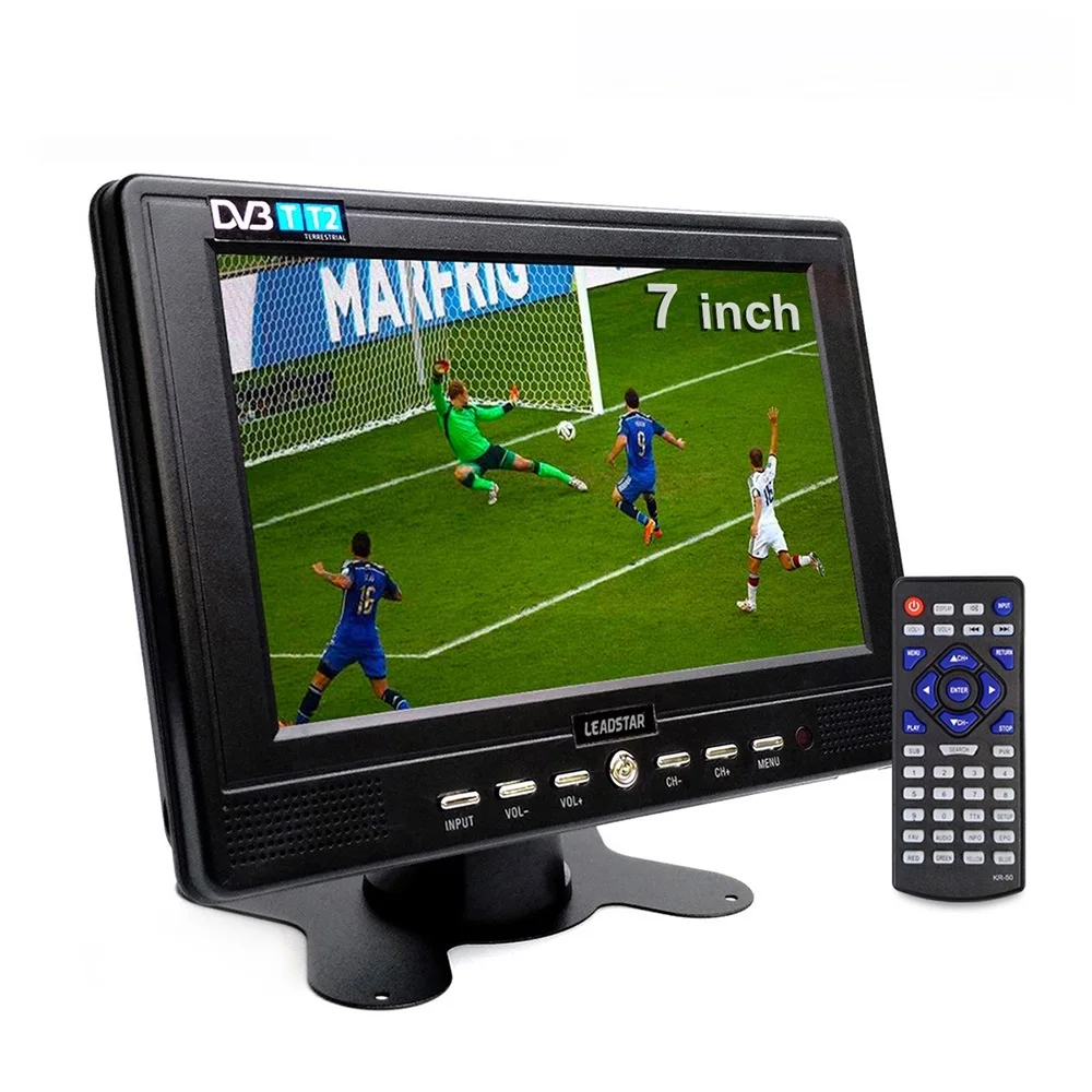 

New D768 7 inch Portable TV DVB-T2 ATSC ISDB-T tdt Digital and Analog mini small Car TV Television Support USB TF H.265 AC3