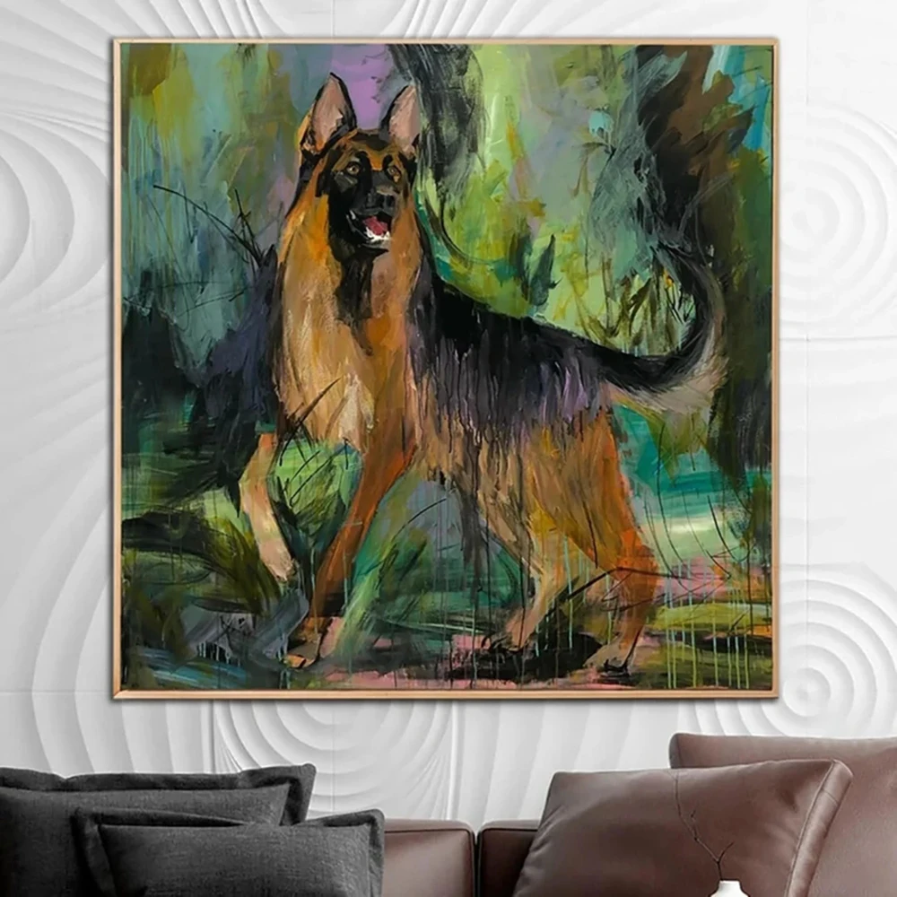 Abstract Shepherd Dog Paintings On Canvas Colorful German Shepherd Acrylic Pet Painting Modern Art for Indie Room Decor
Abstract Shepherd Dog Paintings On Canvas Colorful German Shepherd Acrylic Pet Painting Modern Art for Indie Room Decor