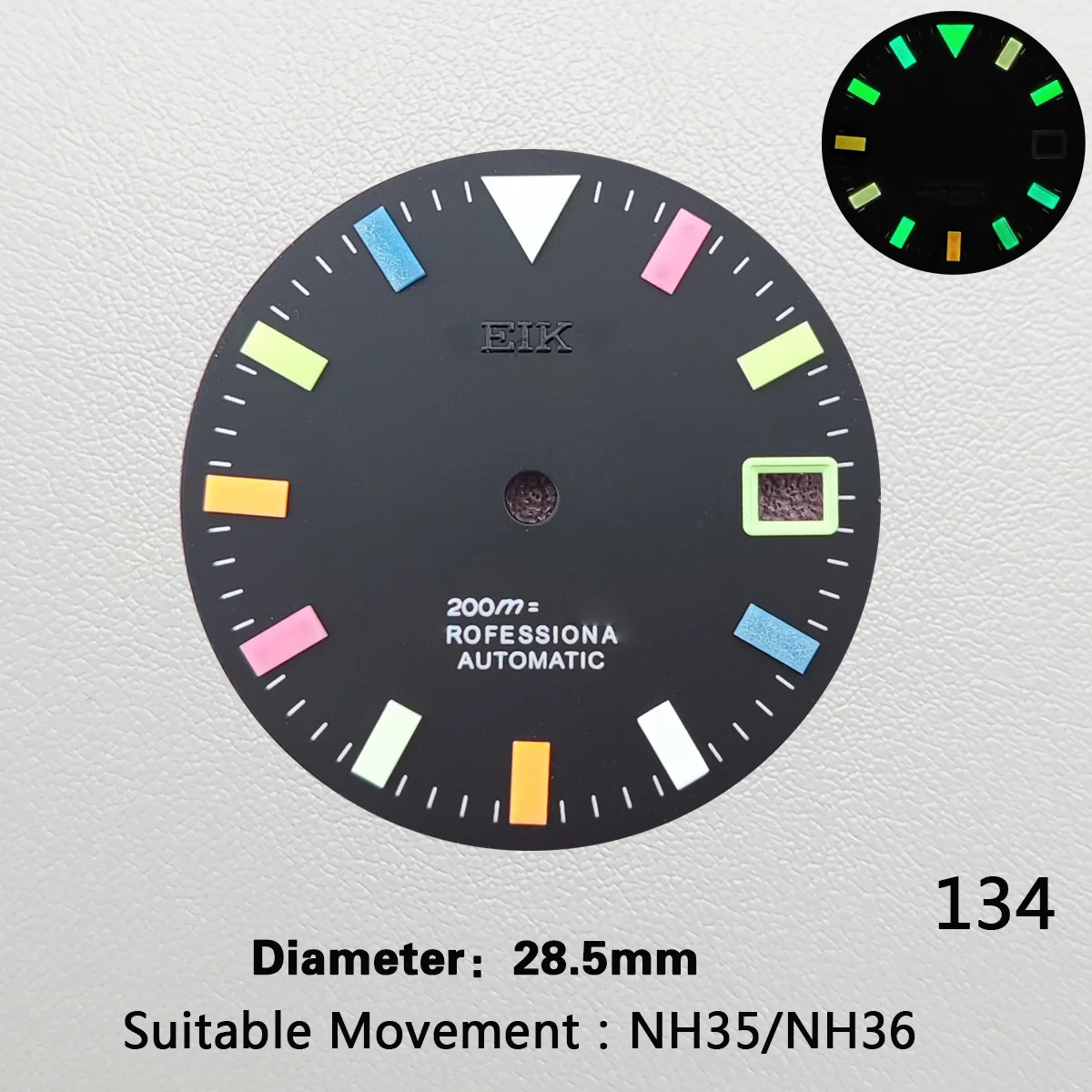28.5mm Watch Dial For NH35 Movement Luminous Dial Replacement Spare Parts C3 Luminous
28.5mm Watch Dial For NH35 Movement Luminous Dial Replacement Spare Parts C3 Luminous