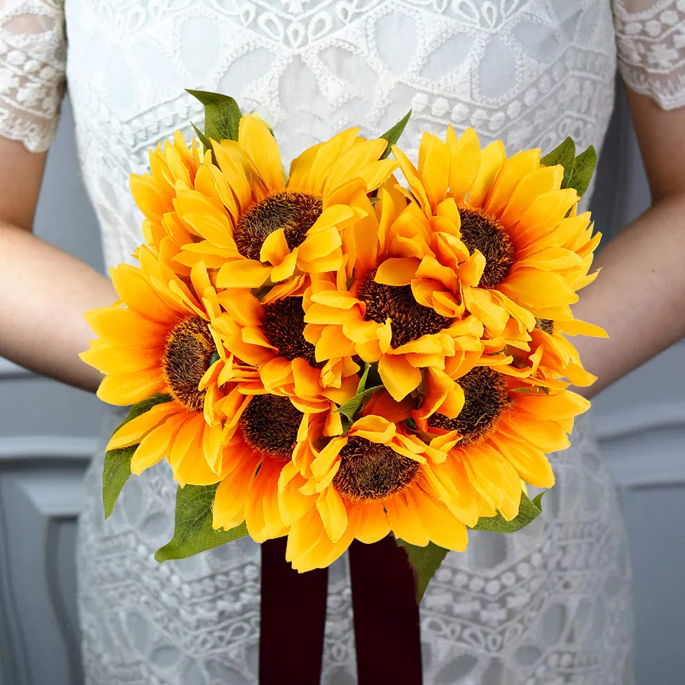 L 10Pcs Artificial Sunflower Kit Single Stem Fake Flowers Decorative Simulation Flowers for Flower Arrangement Wedding Bouquet
L 10Pcs Artificial Sunflower Kit Single Stem Fake Flowers Decorative Simulation Flowers for Flower Arrangement Wedding Bouquet
