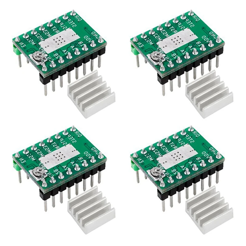 4Pcs A4988 Stepstick Stepper Driver For Reprap 3D Printer Parts Stepper Motor Driver With Heatsink Accessorie
4Pcs A4988 Stepstick Stepper Driver For Reprap 3D Printer Parts Stepper Motor Driver With Heatsink Accessorie