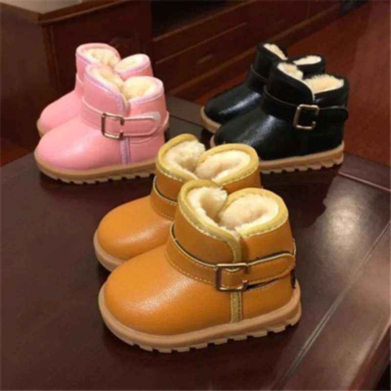 

Детские кожаные водонепроницаемые зимние ботинки для новорожденных, обувь для первых шагов, теплые ботинки, зимняя обувь для девочек и мальчиков, ботинки с мягкой подошвой из искусственного меха