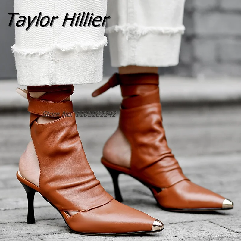 New Pointed Toe Slingback Ankle Boots Brown Bare Feet Strappy Breathable Cool Boots Mid-Heel Sexy Ladies Dress Women'S Boots
New Pointed Toe Slingback Ankle Boots Brown Bare Feet Strappy Breathable Cool Boots Mid-Heel Sexy Ladies Dress Women'S Boots