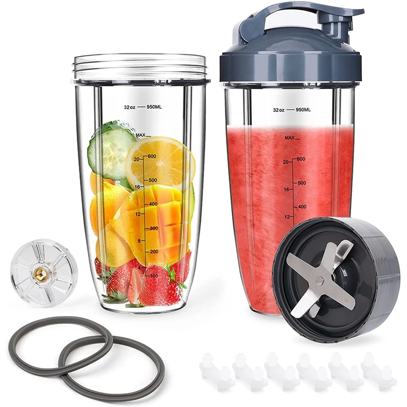 Blender Cups & Blade Replacement Set For Nutribullet, 32Oz Huge Cup, Compatible For Nutribullet 600W/900W Blender
Blender Cups & Blade Replacement Set For Nutribullet, 32Oz Huge Cup, Compatible For Nutribullet 600W/900W Blender
