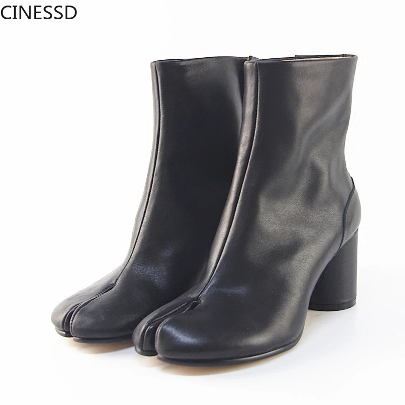 Women Split Toe Boots Genuine Leather Ninja Tabi Boots Real Leather Chunky Heel Ankle Boot Cow Leather Woman High Heels Shoes
Women Split Toe Boots Genuine Leather Ninja Tabi Boots Real Leather Chunky Heel Ankle Boot Cow Leather Woman High Heels Shoes