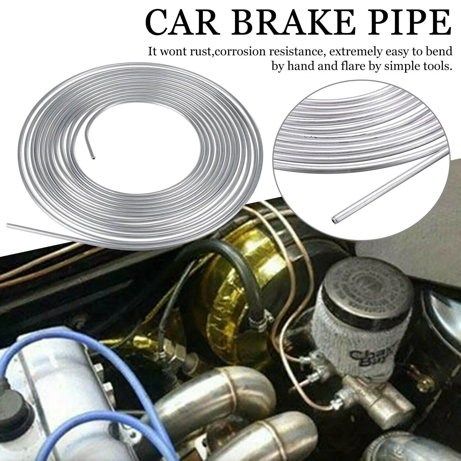 Coil Roll Of 1/4'' 5/16 In OD Plated Brake Line Fuel Tubing Kit Fitting Zinc Anti Rust Brake Lines Tube 25Ft 7.62m
Coil Roll Of 1/4'' 5/16 In OD Plated Brake Line Fuel Tubing Kit Fitting Zinc Anti Rust Brake Lines Tube 25Ft 7.62m